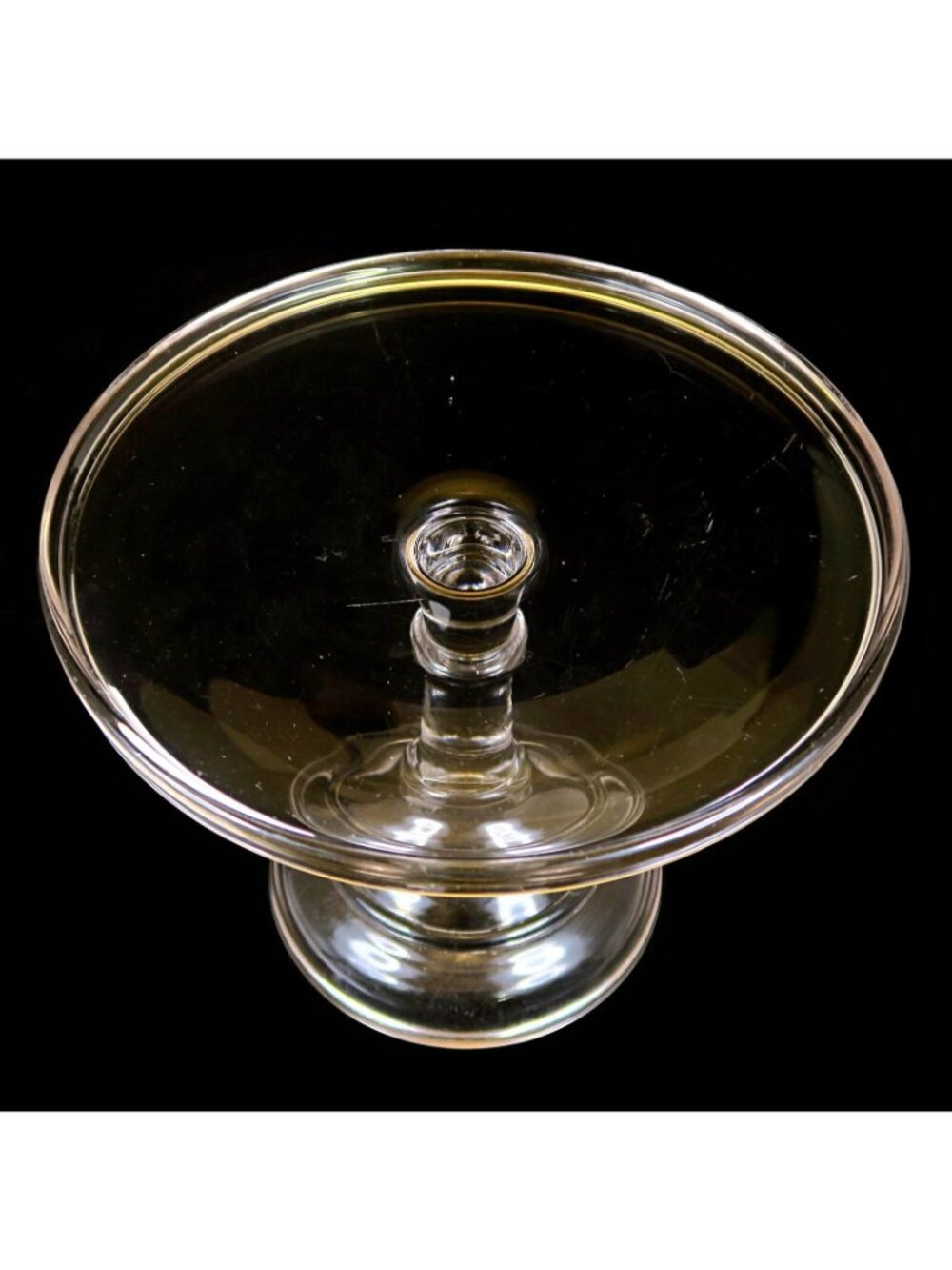 EAPG Flint Glass 9" Cake Stand Antique Early 20th Century Serveware - Picture 3 of 4